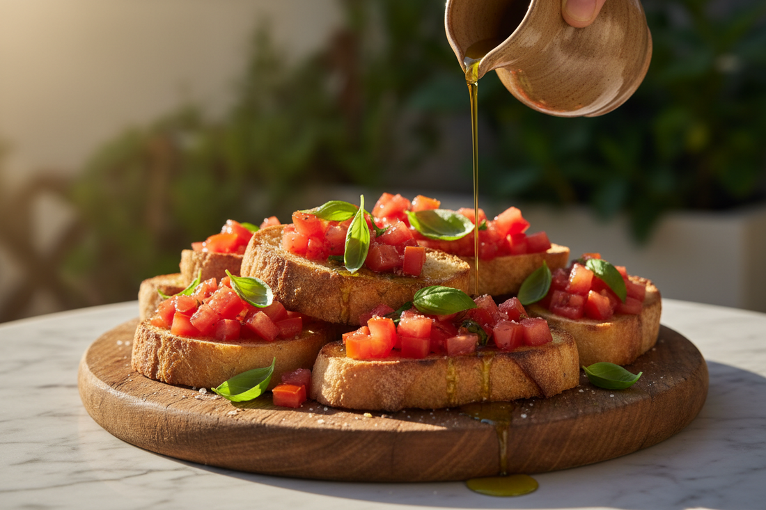 Soğuk Sıkım Zeytinyağı ile Bruschetta