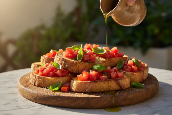 Soğuk Sıkım Zeytinyağı ile Bruschetta
