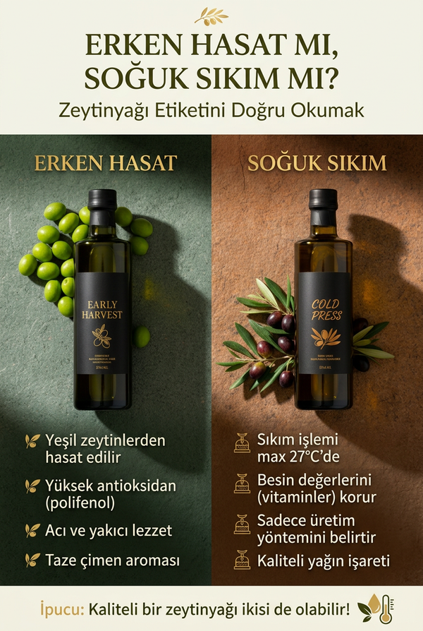 Erken Hasat mı, Soğuk Sıkım mı? Zeytinyağı Etiketini Doğru Okumak