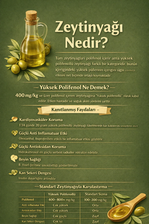 Yüksek Polifenol Zeytinyağının Faydaları