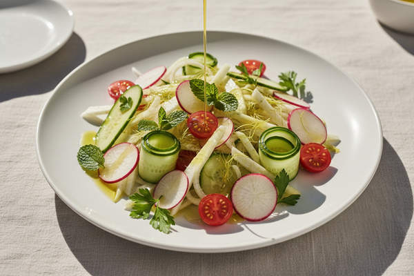 Raw Vegetable Salad with Memecik Olive Oil