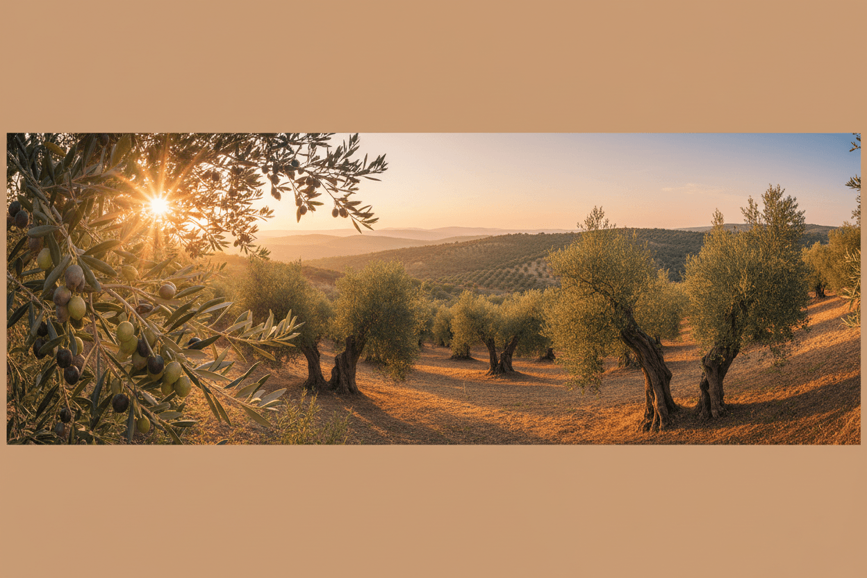 Ege zeytinliğinde altın saat ışığı — Olive Reserve zeytinyağı rehberi